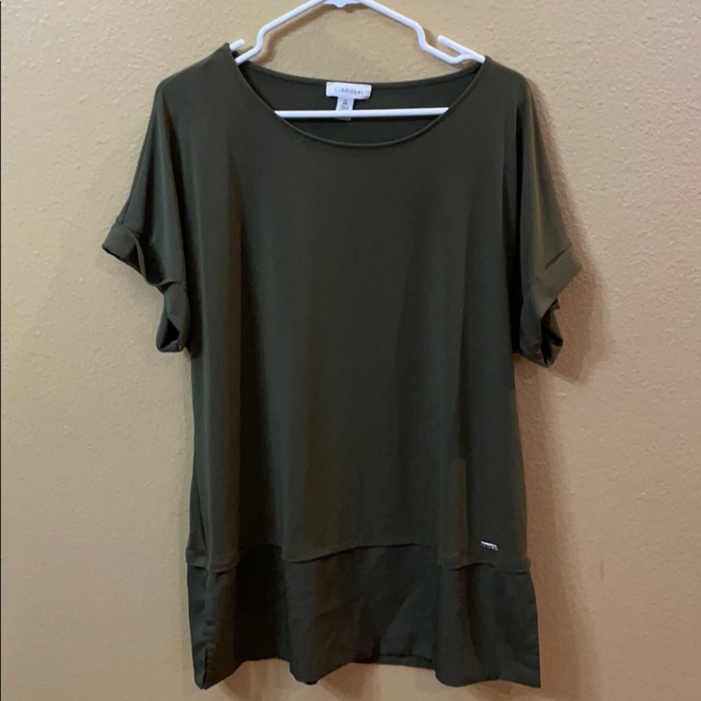 calvin klein olive green short sleeve